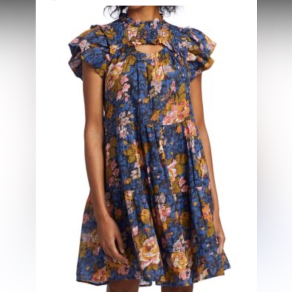 Sea New York Ines Floral Mini Ruffle Dress 2 - Picture 2 of 9